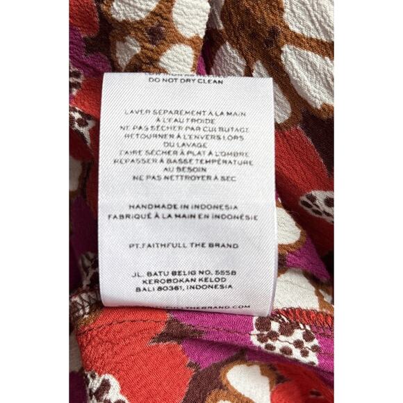 Faithfull The Brand Mailee Midi Dress Women's Medium Colorful Floral Front Tie - Picture 12 of 12